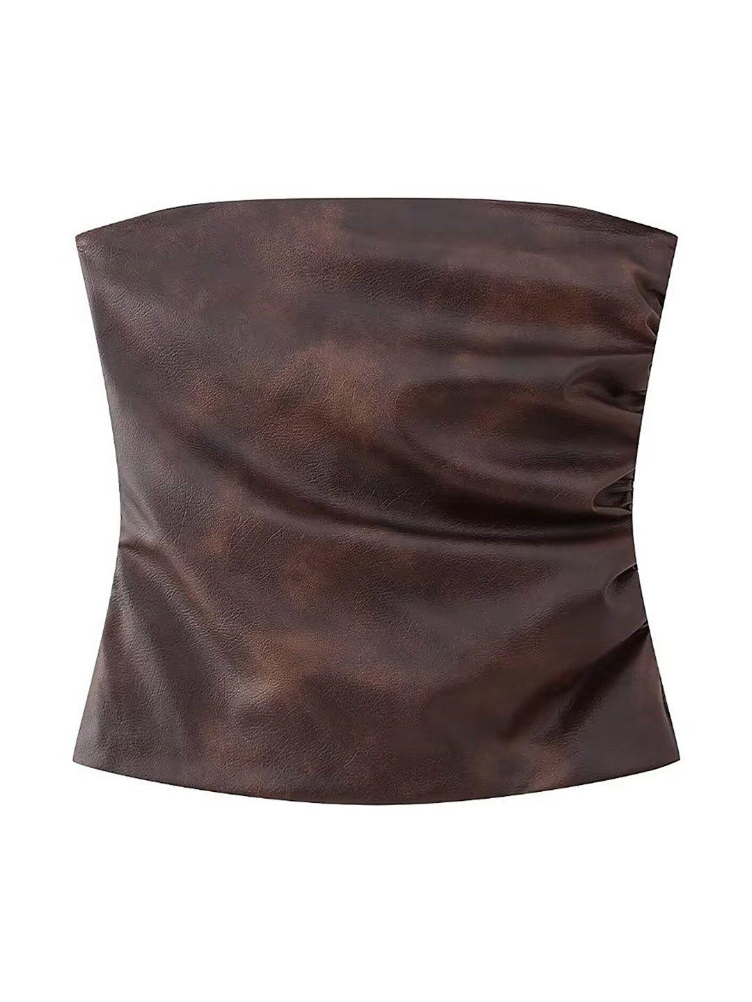 lulu & sky off-shoulder ruched tube top