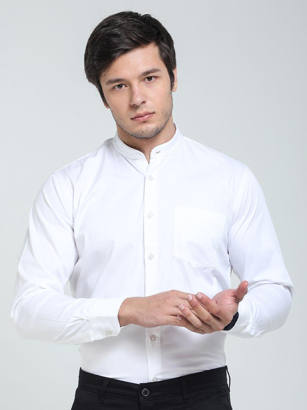 tqs mandarin collar cotton formal shirt