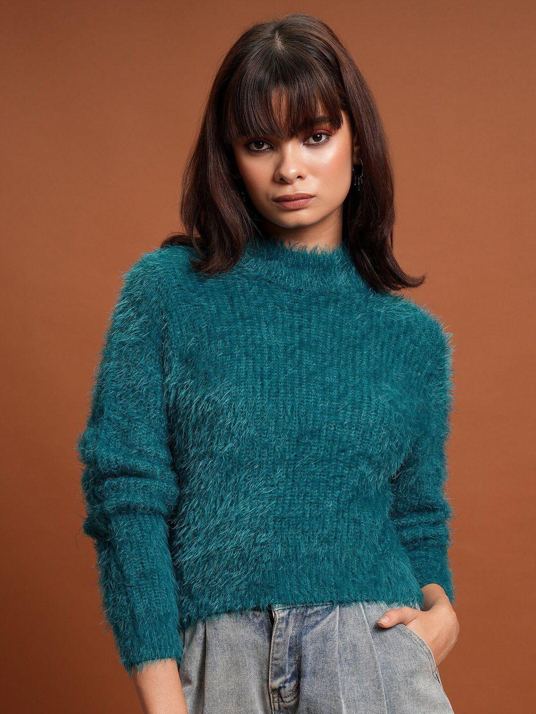 tokyo talkies boucle crop pullover sweater