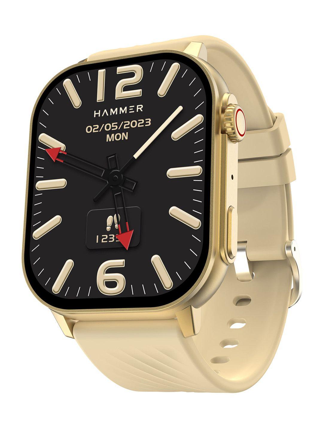 hammer arctic 2.04" super amoled ai voice assistance smartwatch- arctic champagne gold