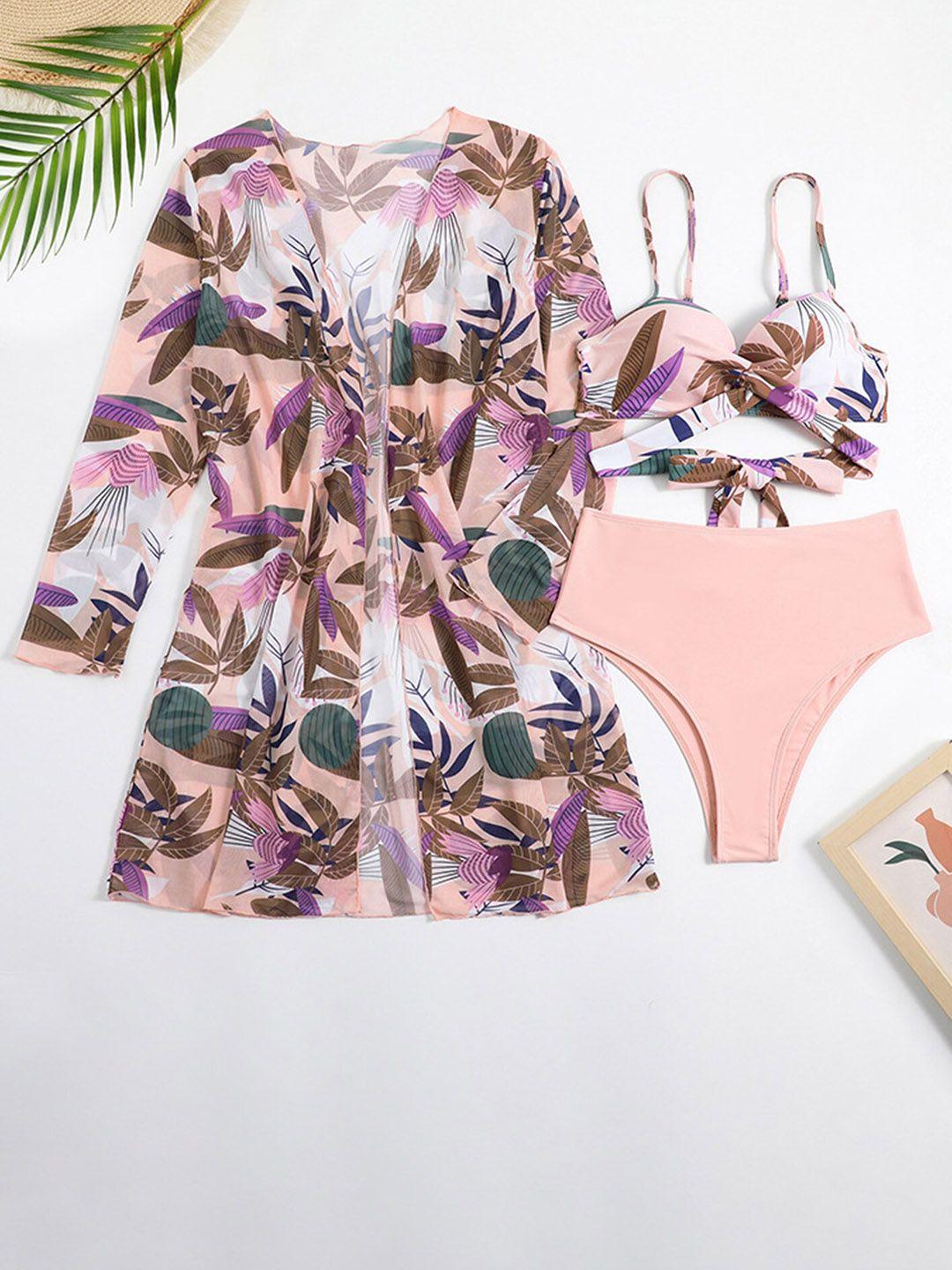 lulu & sky printed v-neck swim set