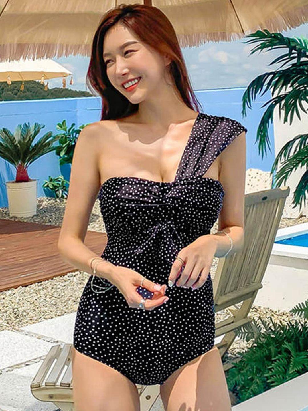 lulu & sky women polka printed sleeveless bodysuit