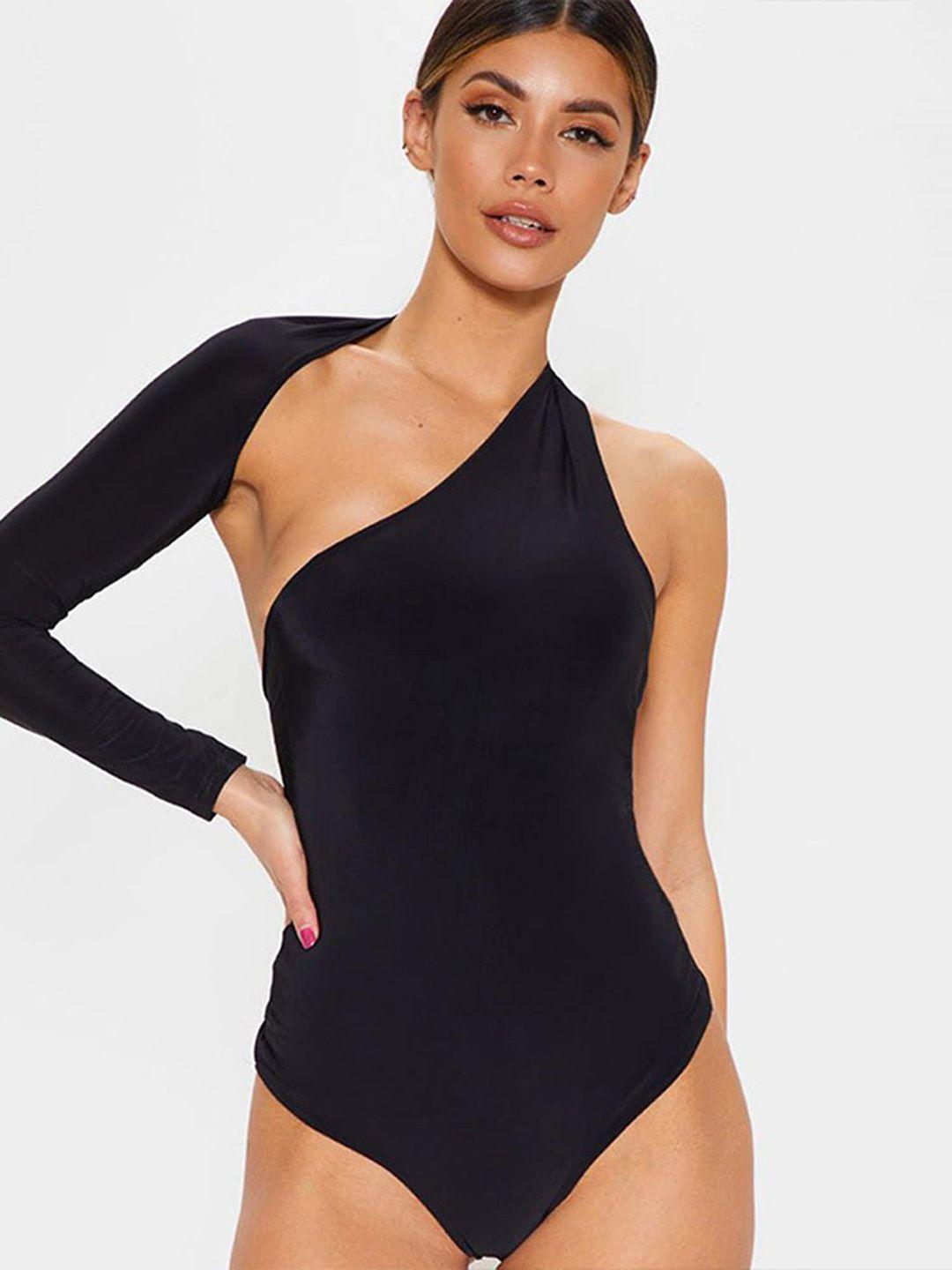 lulu & sky women one shoulder neck bodysuit