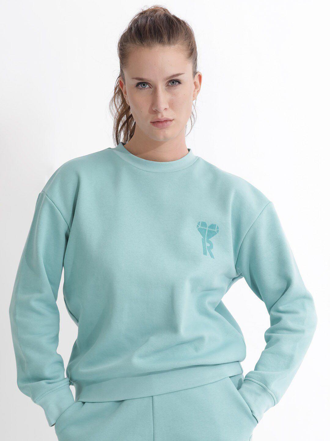 rareism women turquoise blue sweatshirt