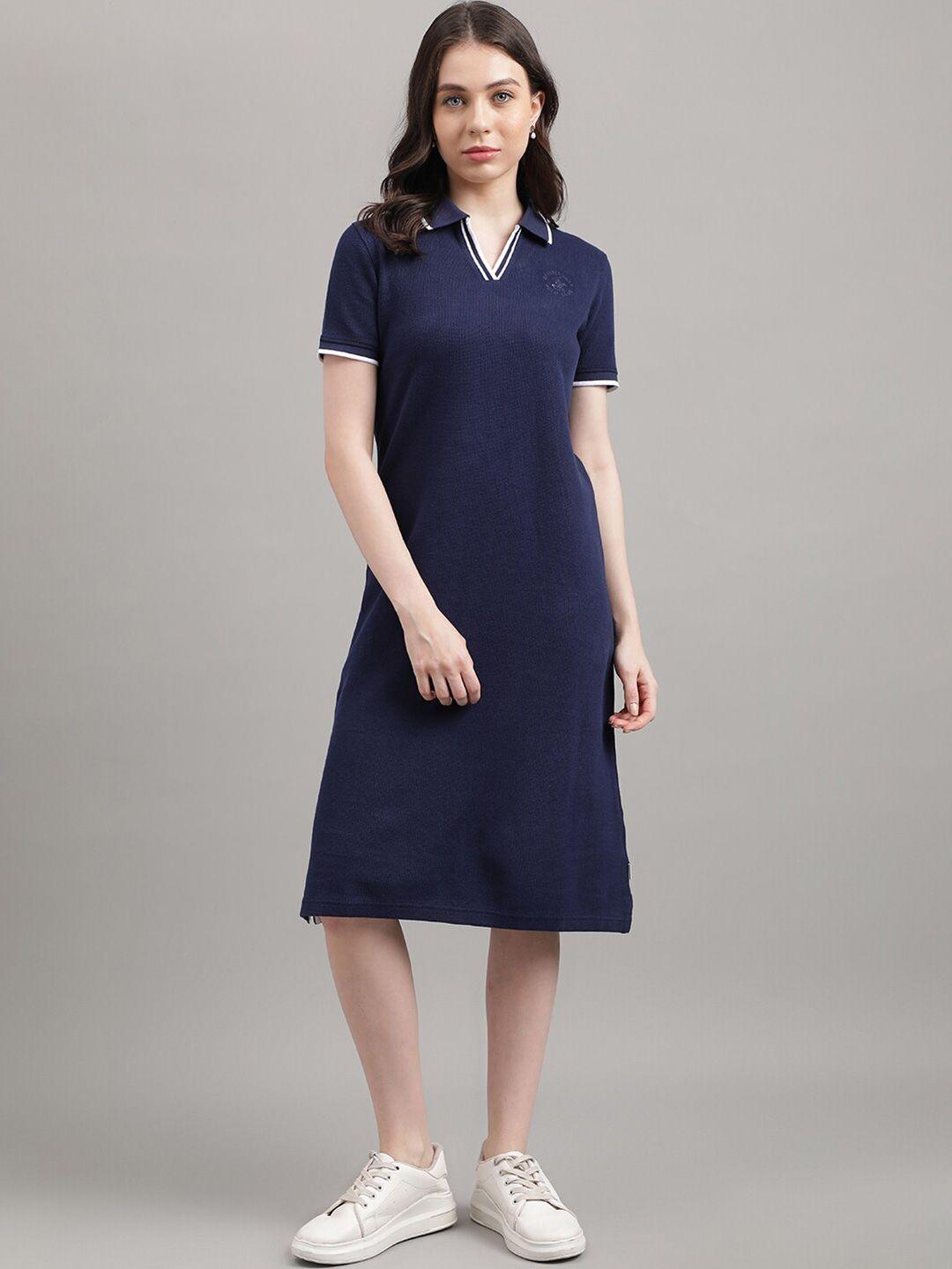 beverly hills polo club shirt collar pure cotton t-shirt dress