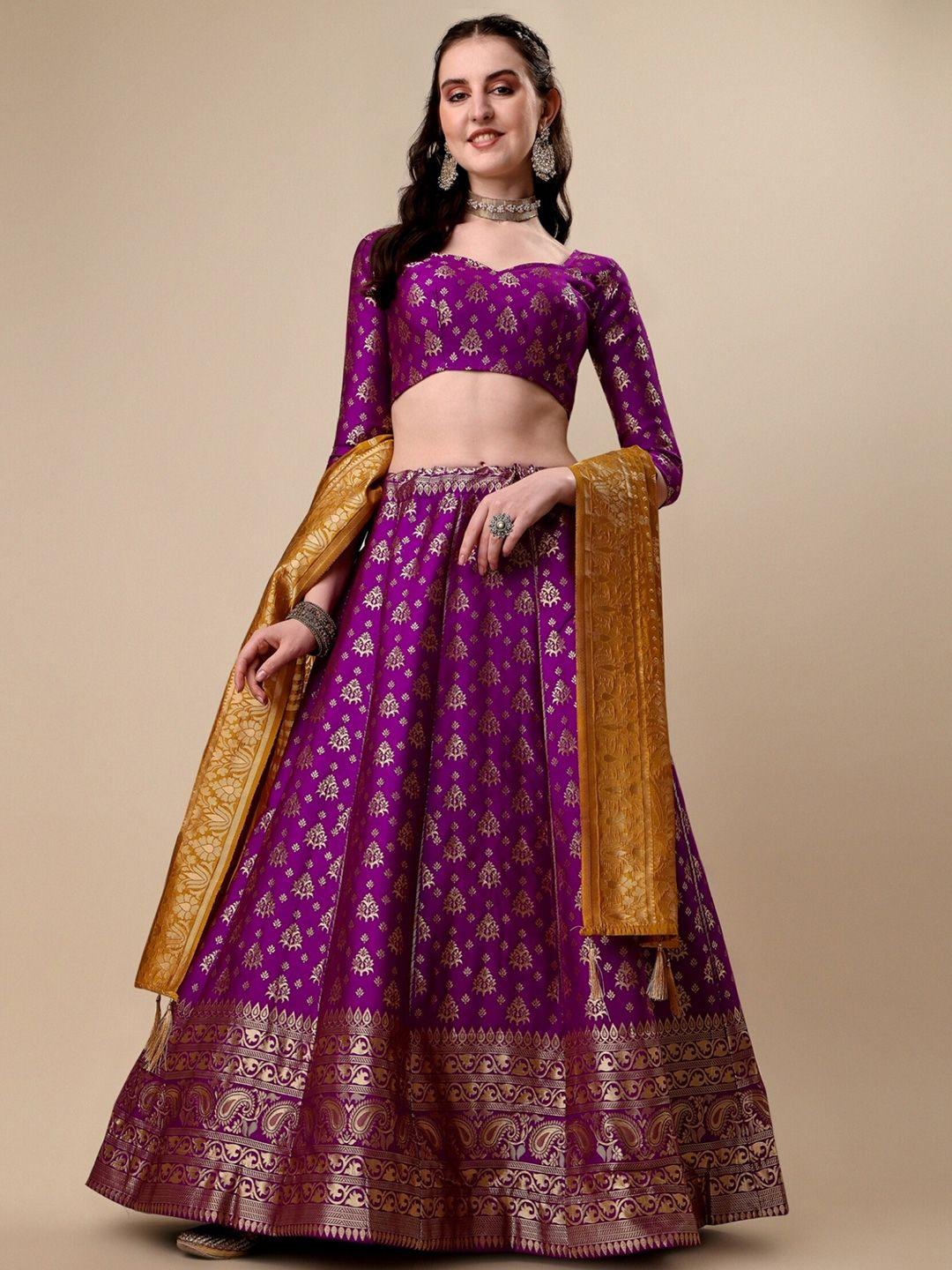 kalini purple semi-stitched lehenga & unstitched blouse with dupatta