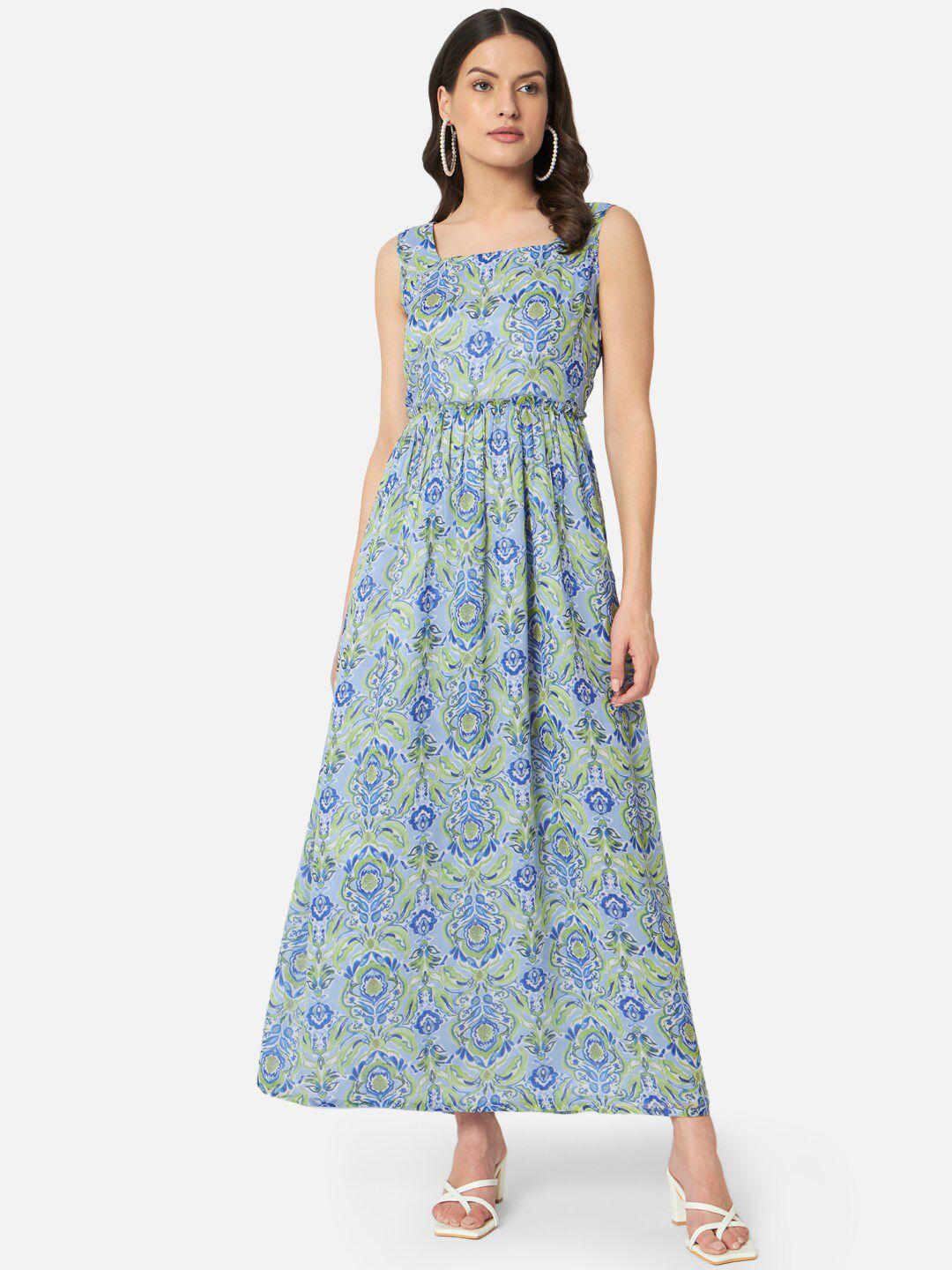 baesd floral printed georgette a-line maxi dress