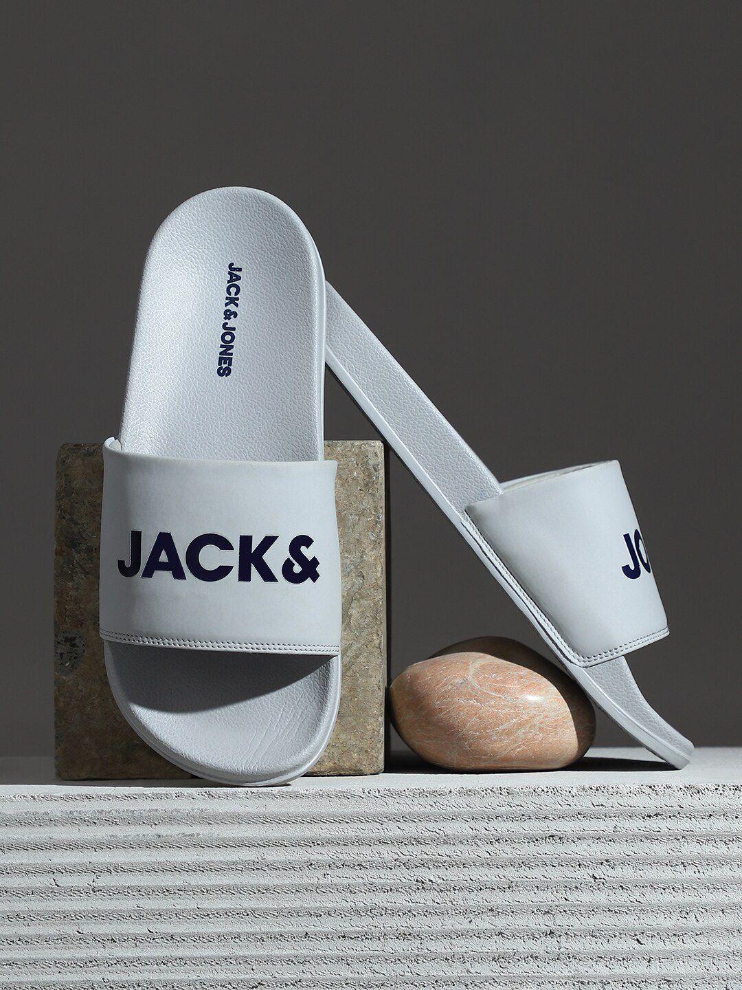 jack & jones men jarvis logo printed sliders