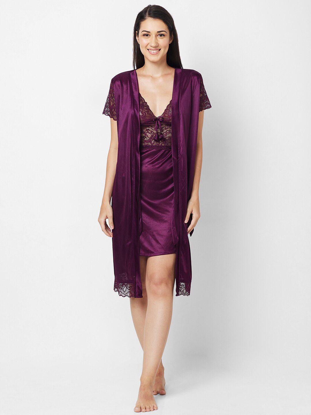 noira satin nightdress with robe