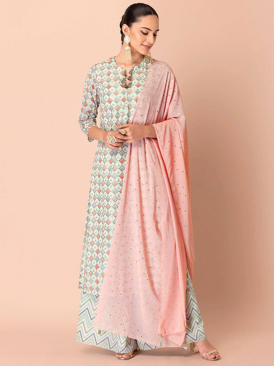 rang by indya geometric embellished dupatta