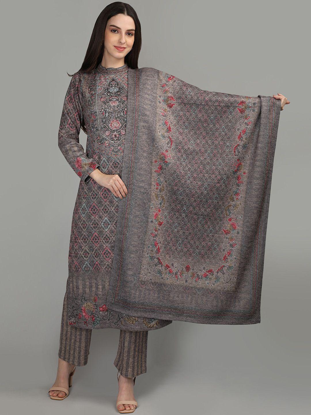 mikhad ethnic motifs printed kurta with trousers & with dupatta