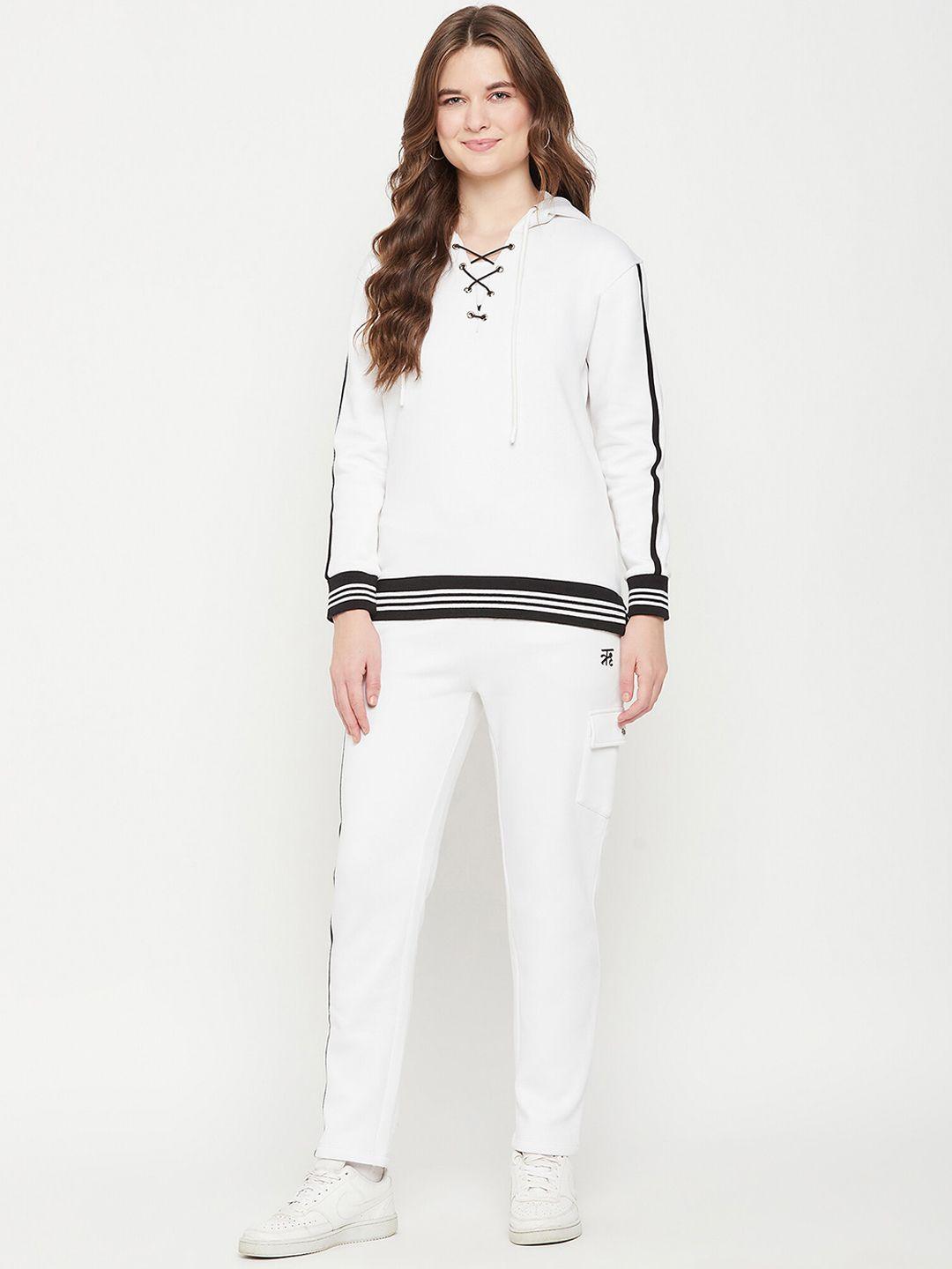 edrio colourblocked hooded relaxed lace-up hoodie & tracksuit