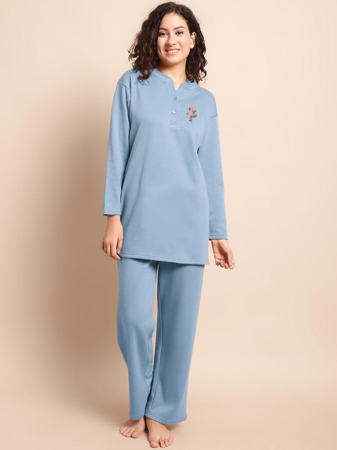 aerowarm women blue night suit