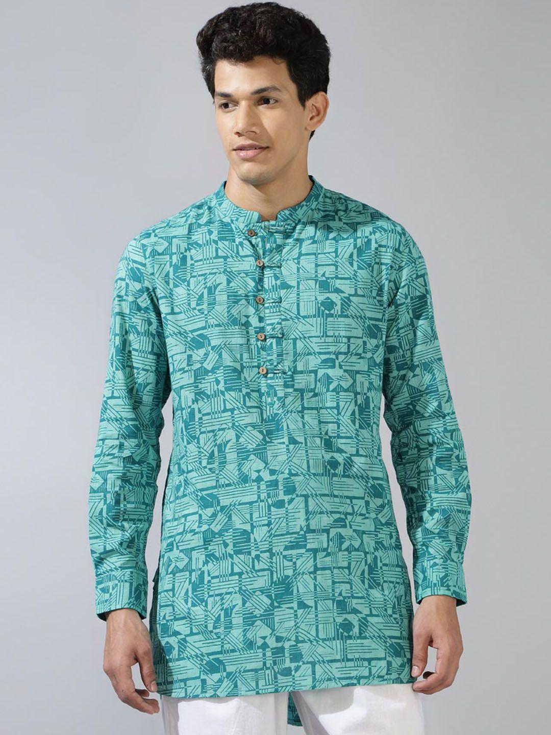 fabindia geometric printed straight kurta