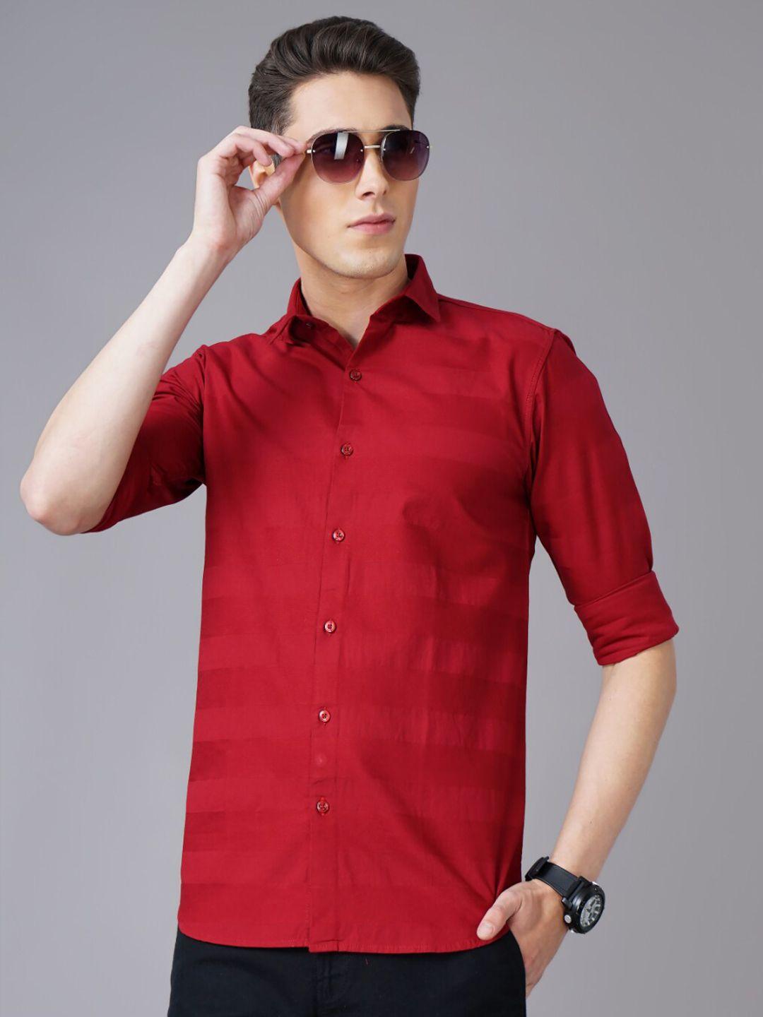 paul street standard slim fit horizontal striped casual shirt