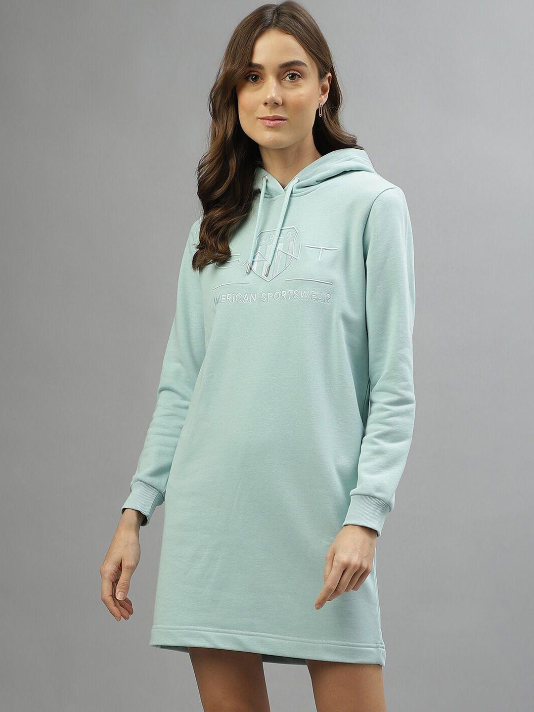 gant hooded tie-ups cotton a-line dress