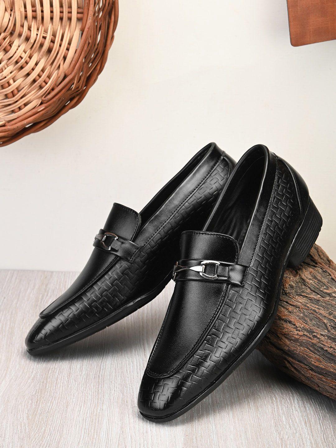 mr.wonker men textured formal loafers