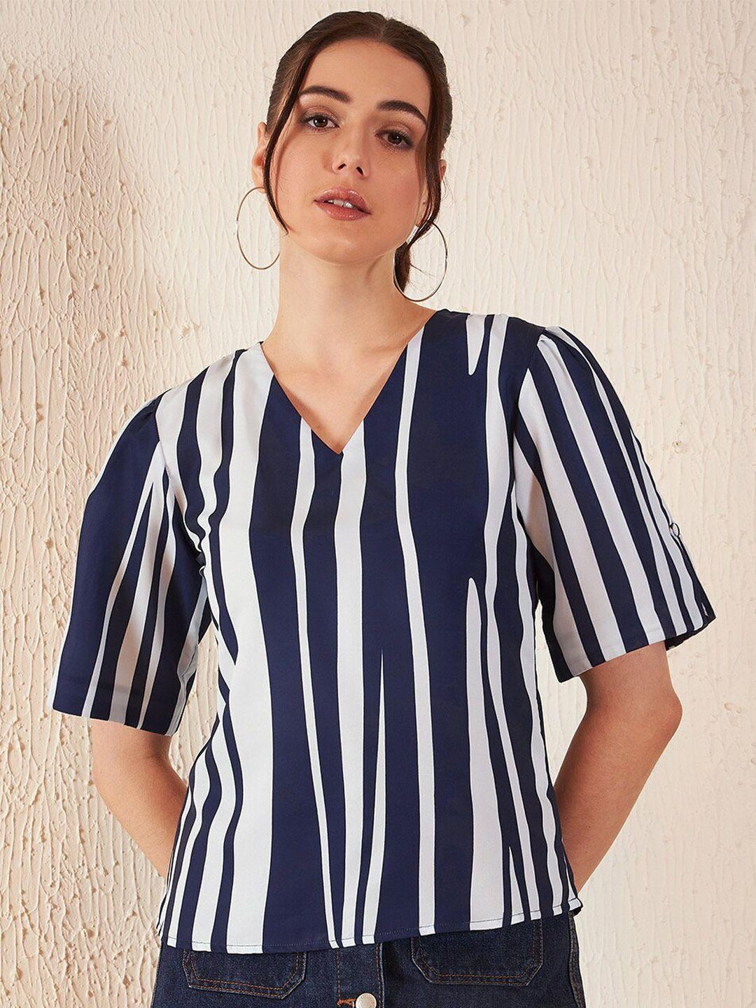 dennison vertical striped crepe top