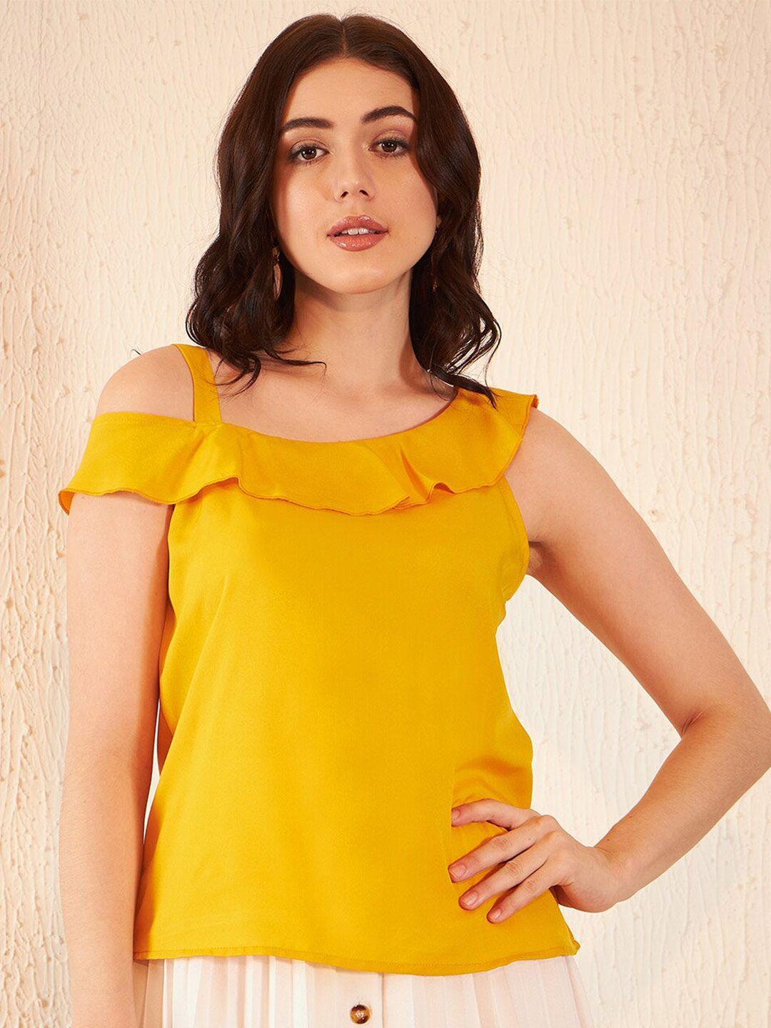 dennison one shoulder ruffles top