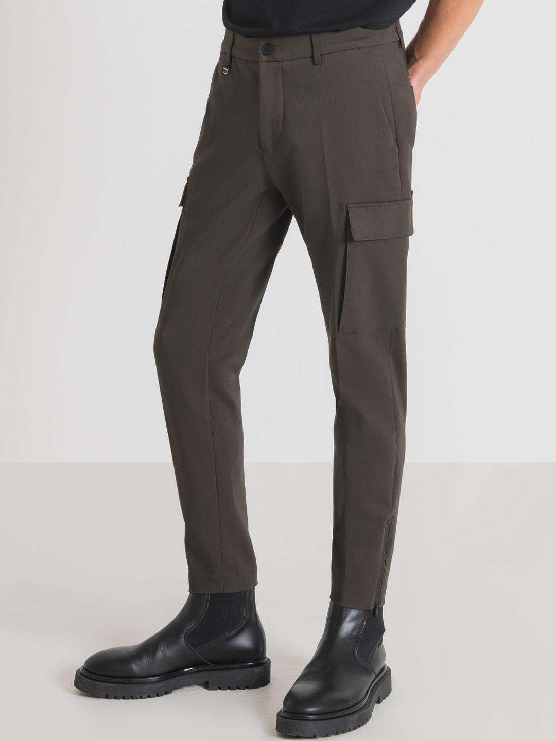 antony morato men mid-rise skinny fit cargo trousers