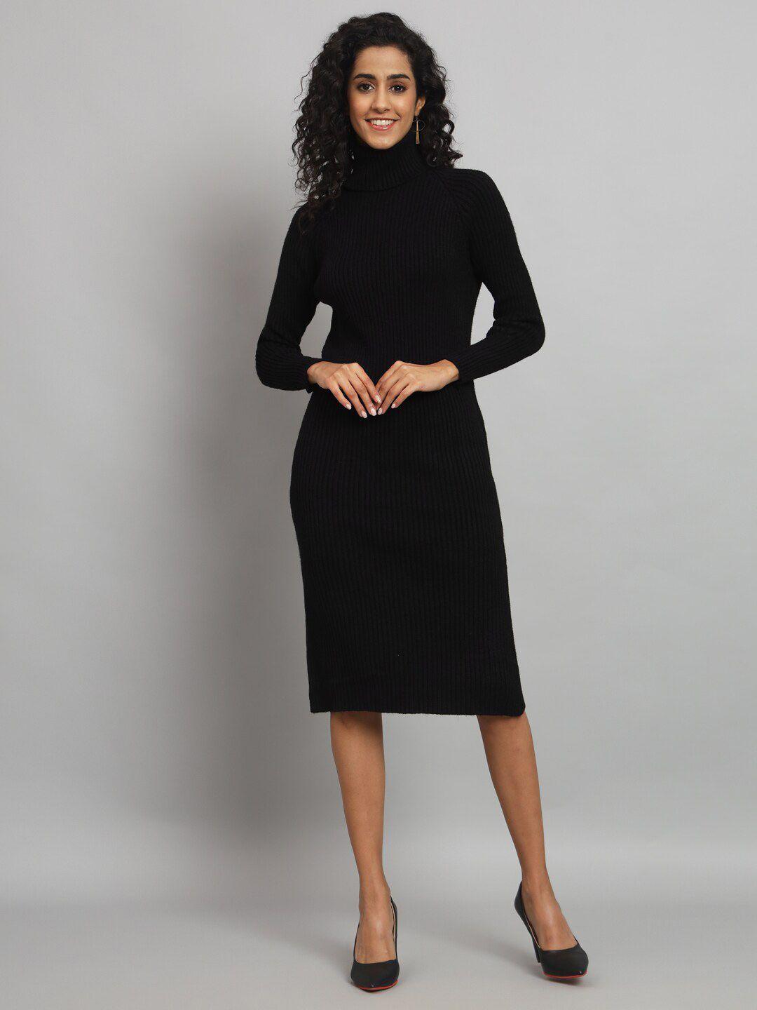 broowl turtle neck woolen jumper dress