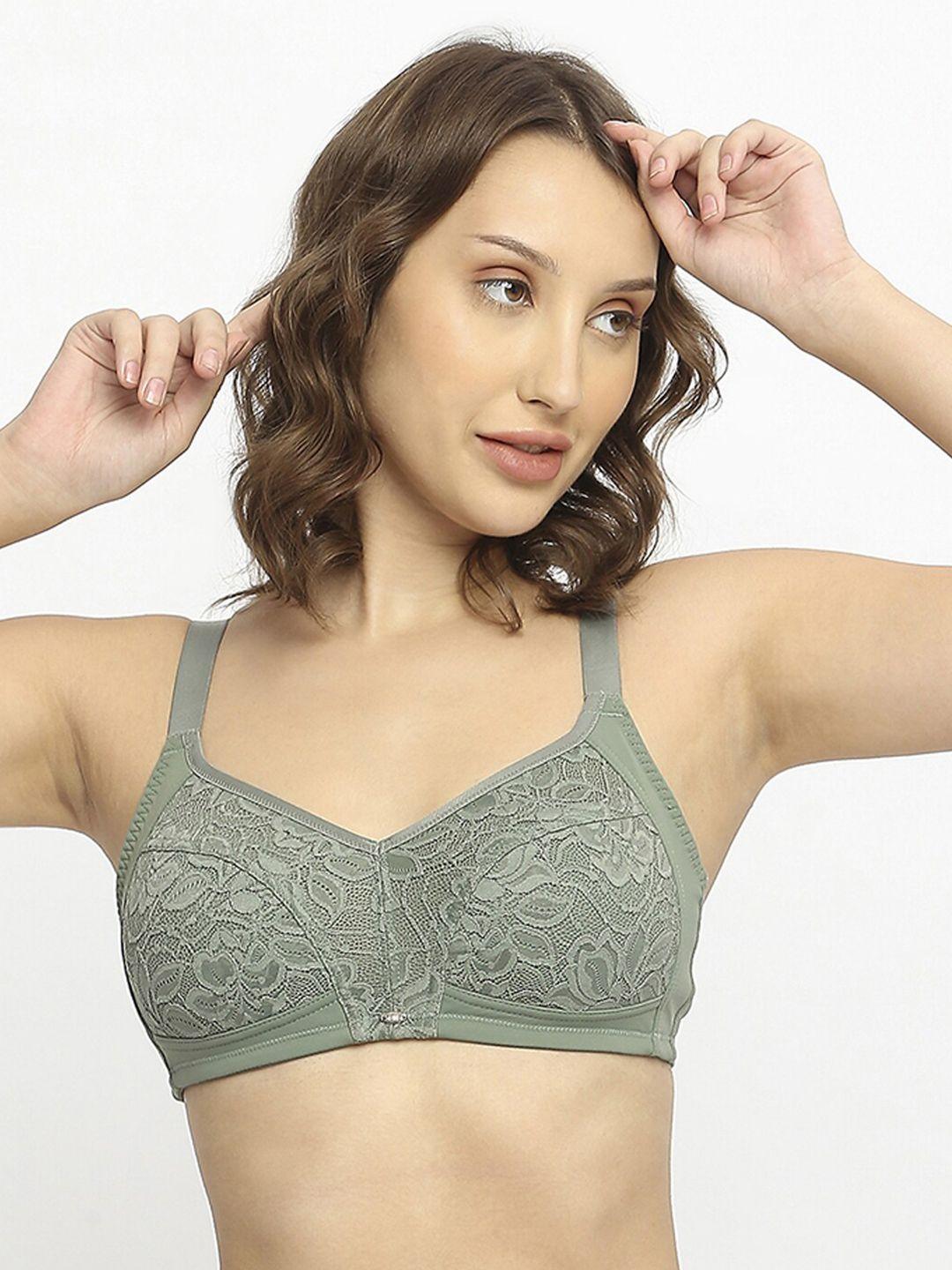 soie floral lace full coverage non padded seamless everyday bra with all day comfort