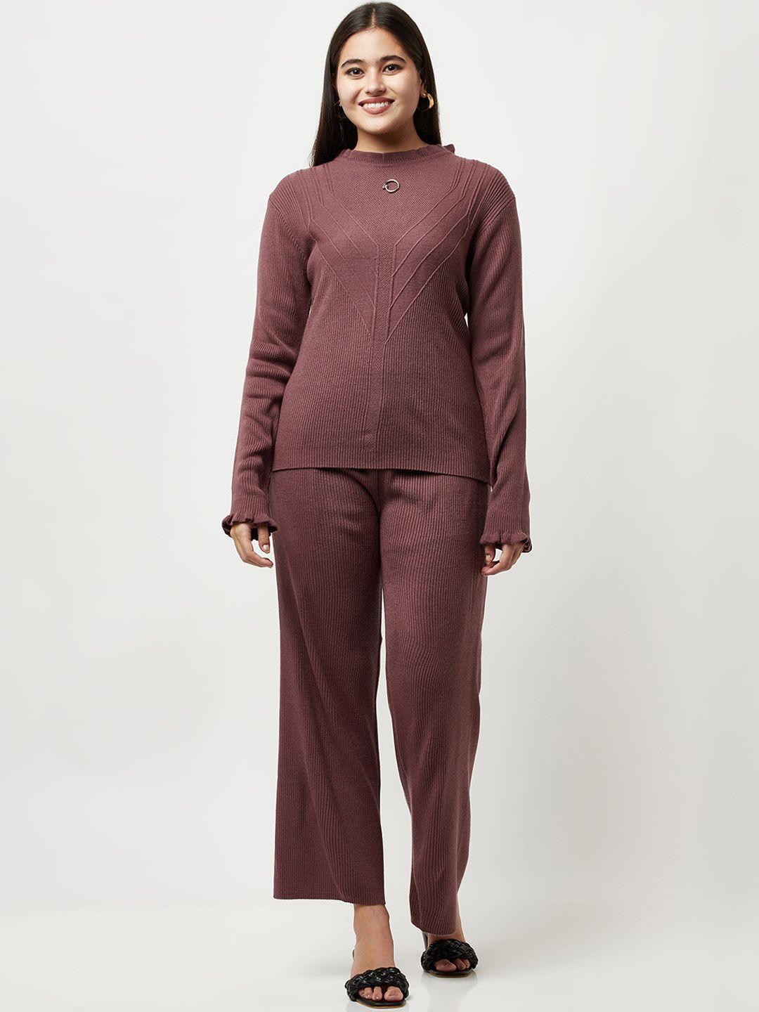 knitstudio self-design acrylic sweater with trouser co-ords