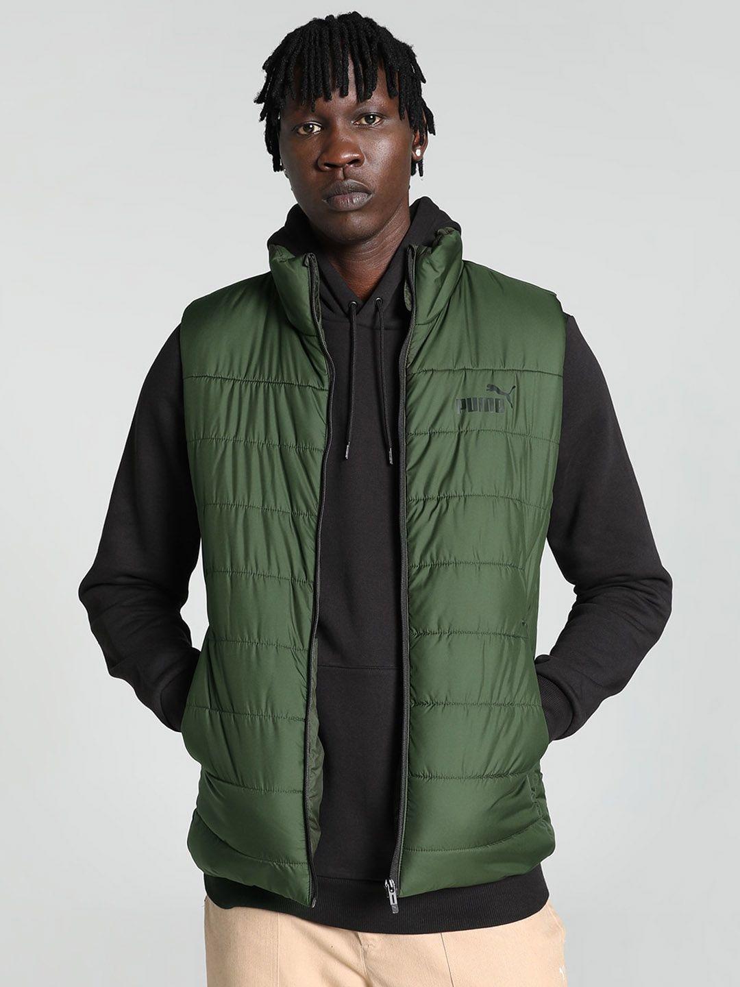 puma mock collar regular fit padded vest jacket