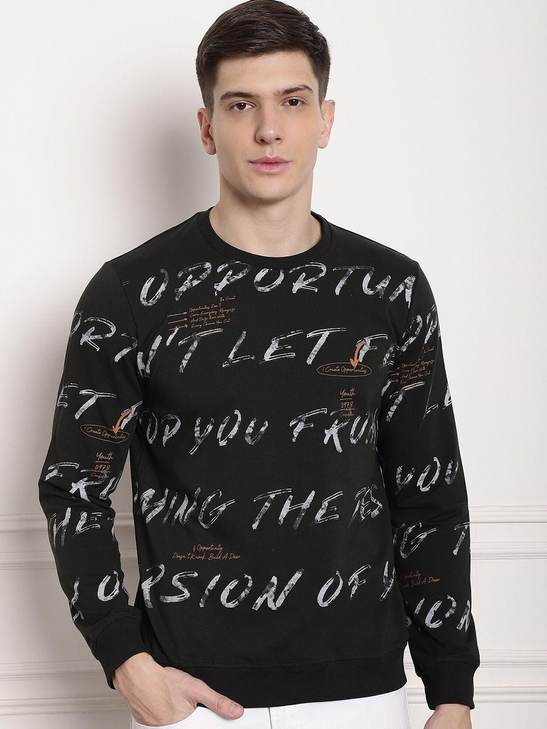 confidence typography printed slim fit long sleeves cotton t-shirt