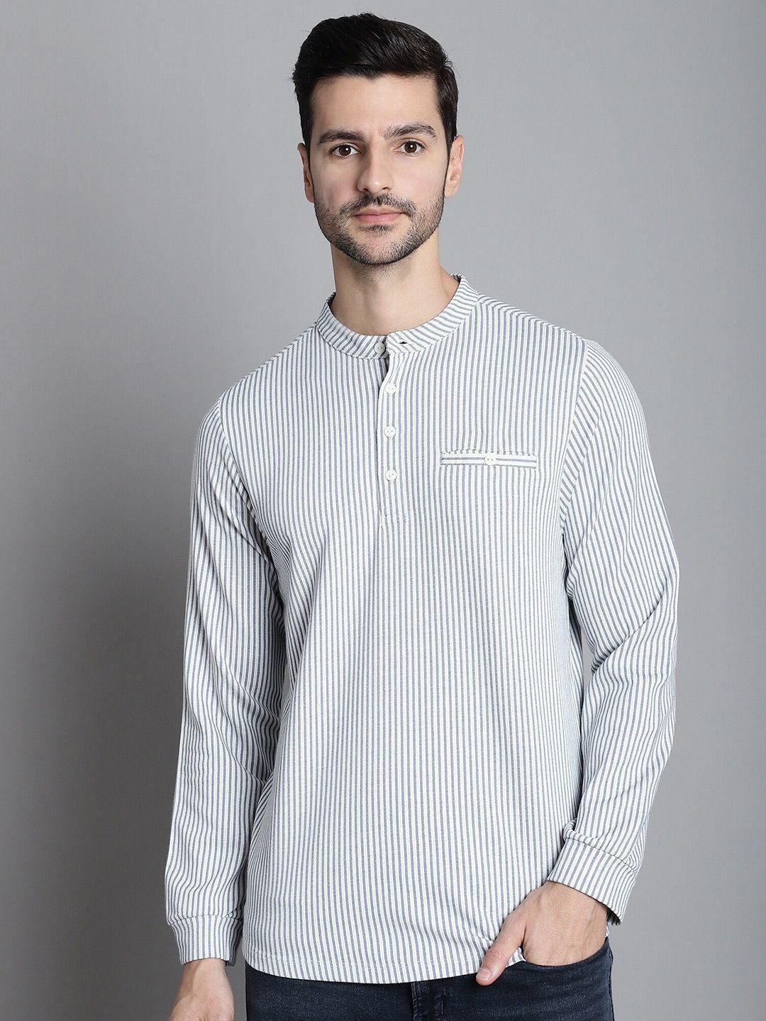 confidence striped henley neck cotton t-shirt