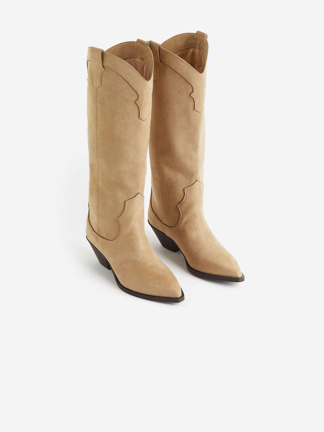 h&m women knee-high cowboy boots