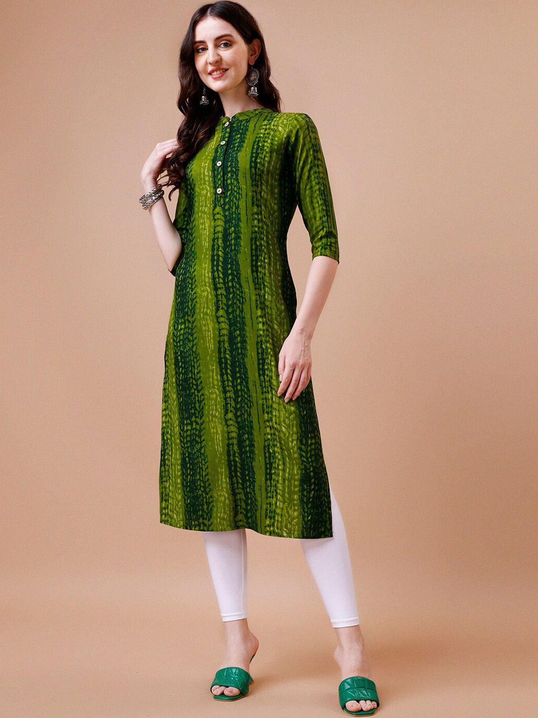 kalini women green printed indie prints kurta