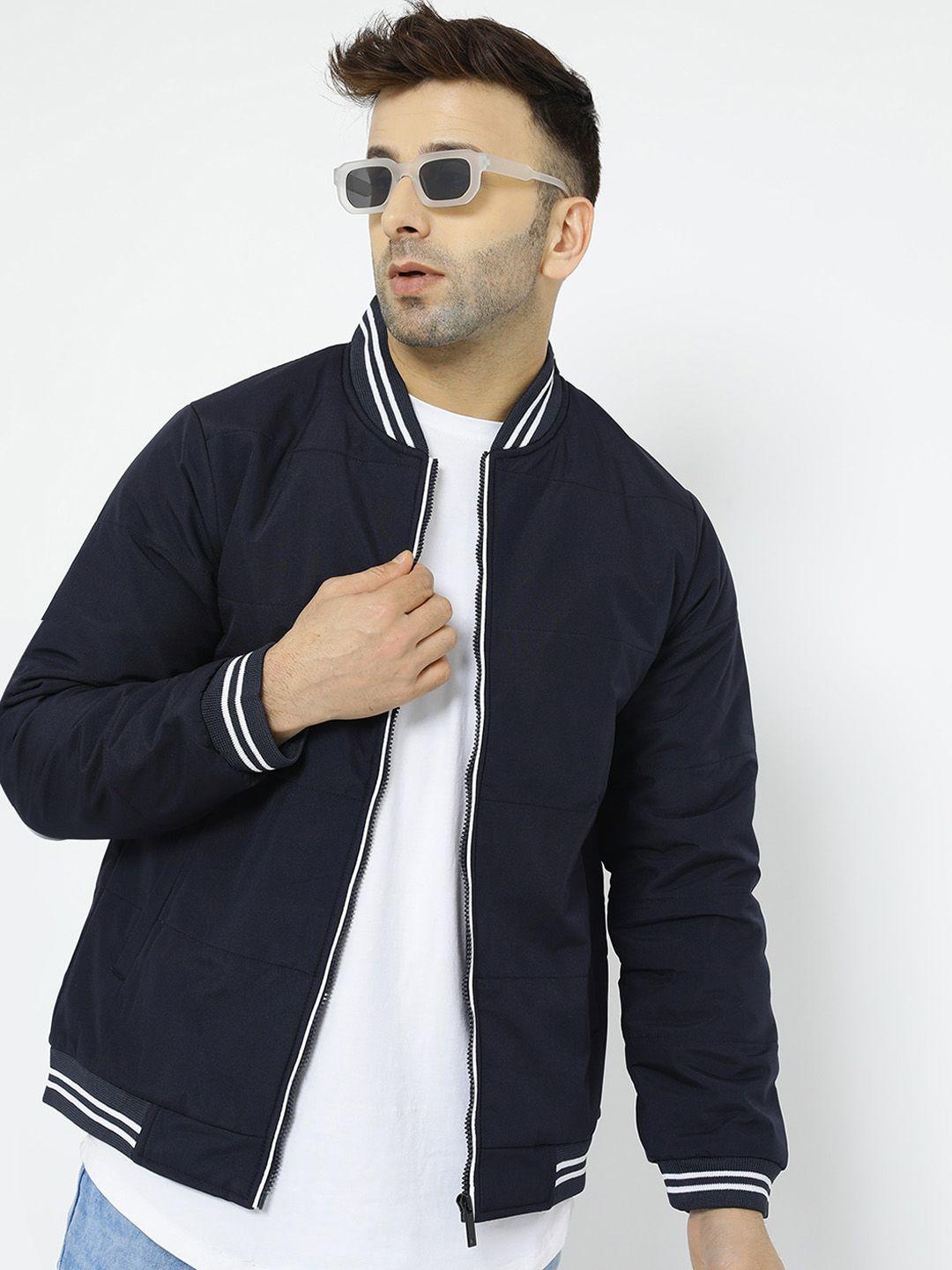 well quality mock collar lightweight varsity jacket