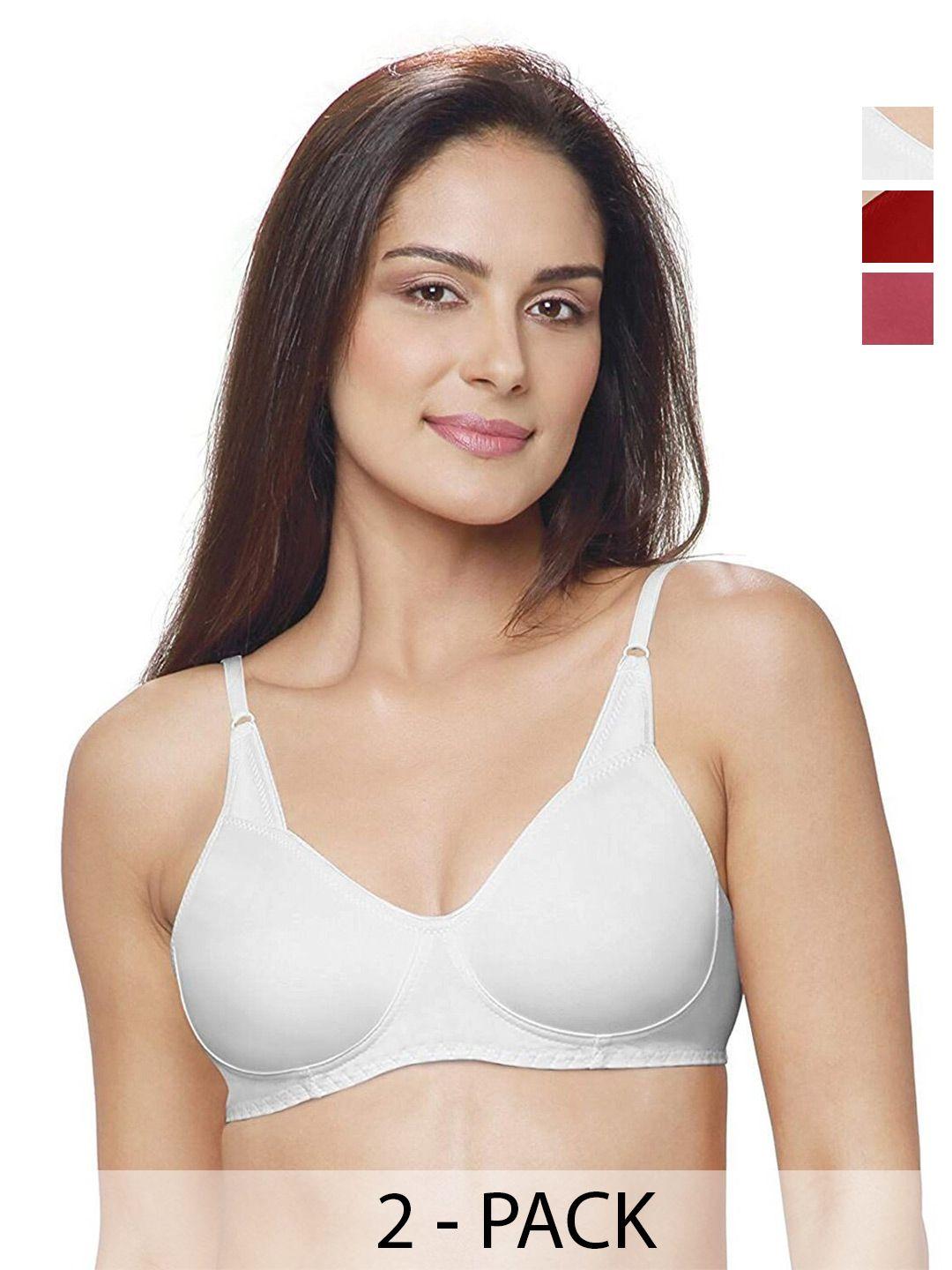 lovable pack of 2 full coverage seamless cotton everyday bra with all day comfort