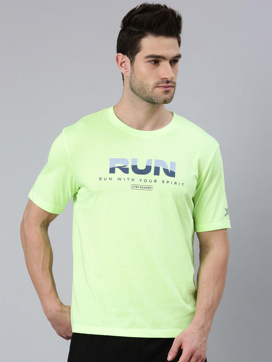 xtep men green printed t-shirt