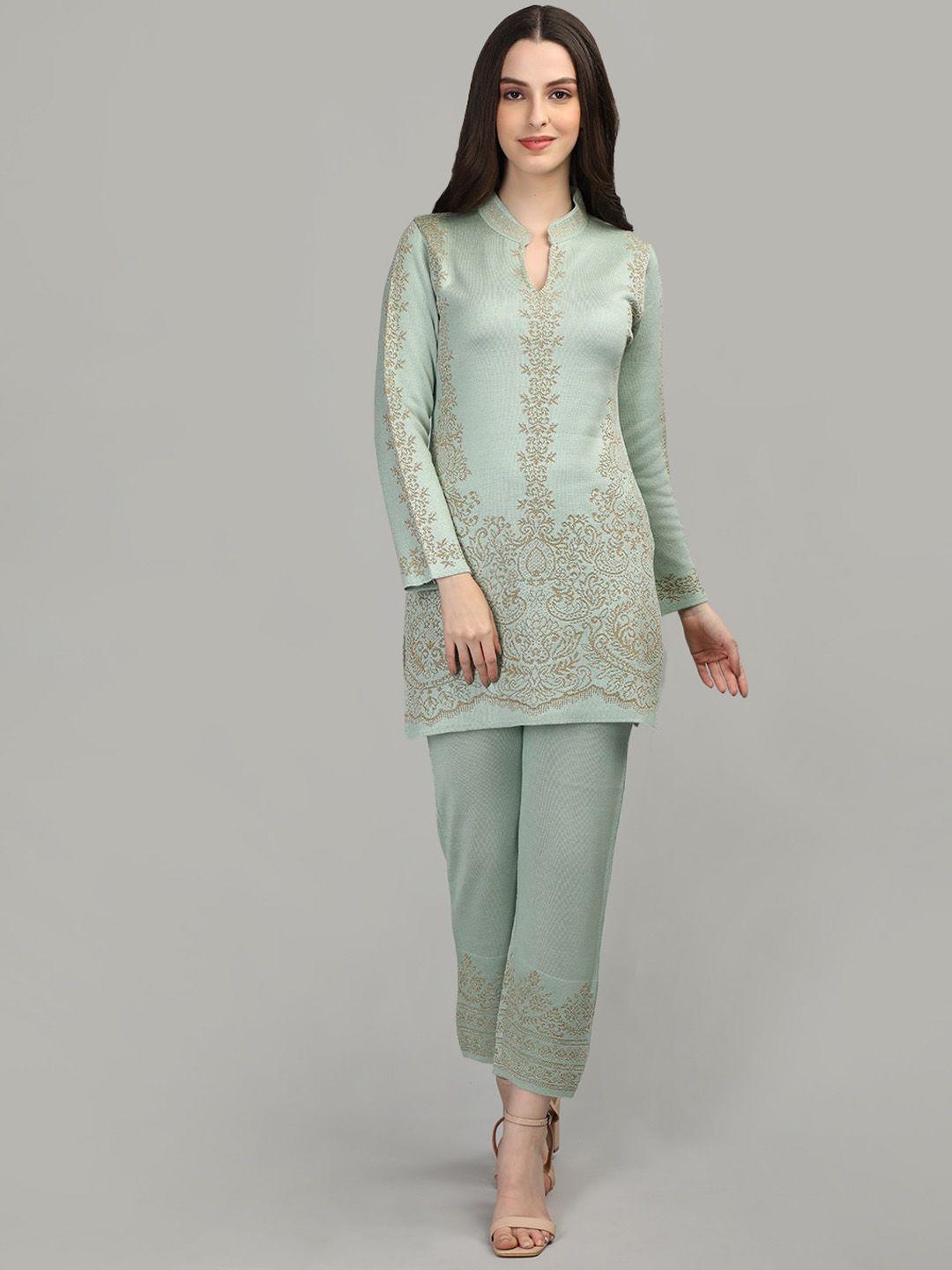 mikhad ethnic motifs printed regular kurti with trousers