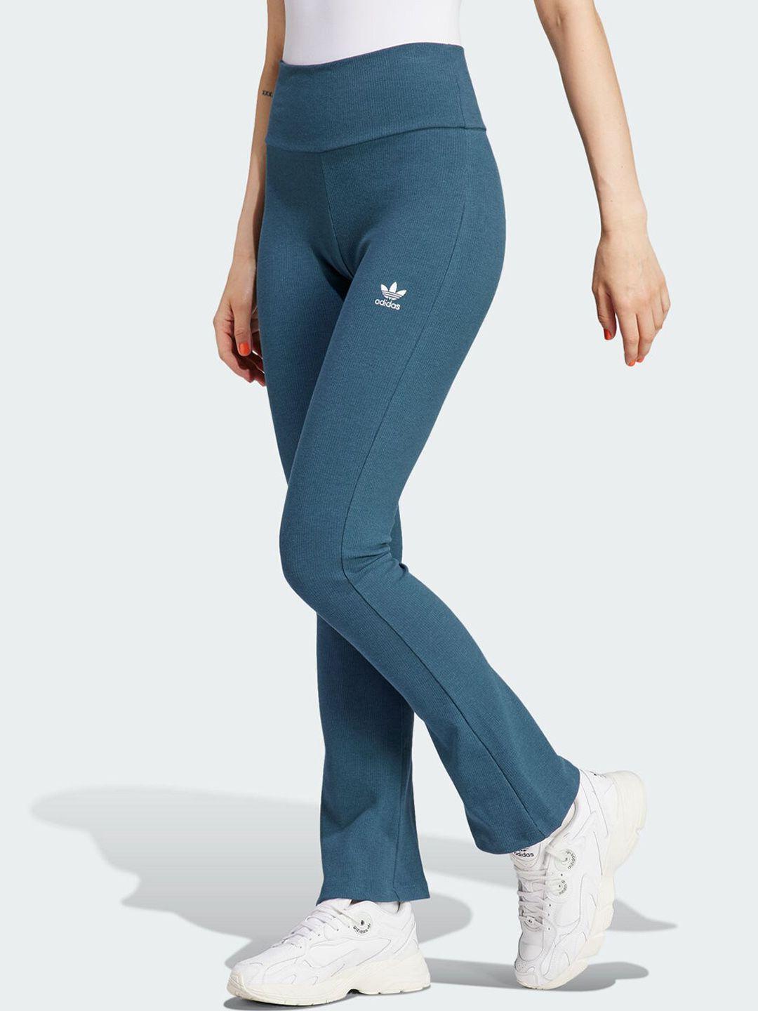 adidas originals slim fit cotton mid-rise track pants