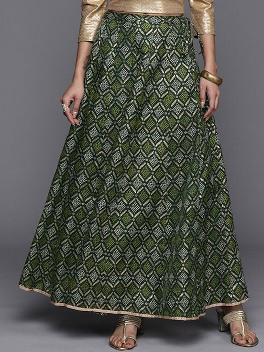 kalini printed flared maxi skirts