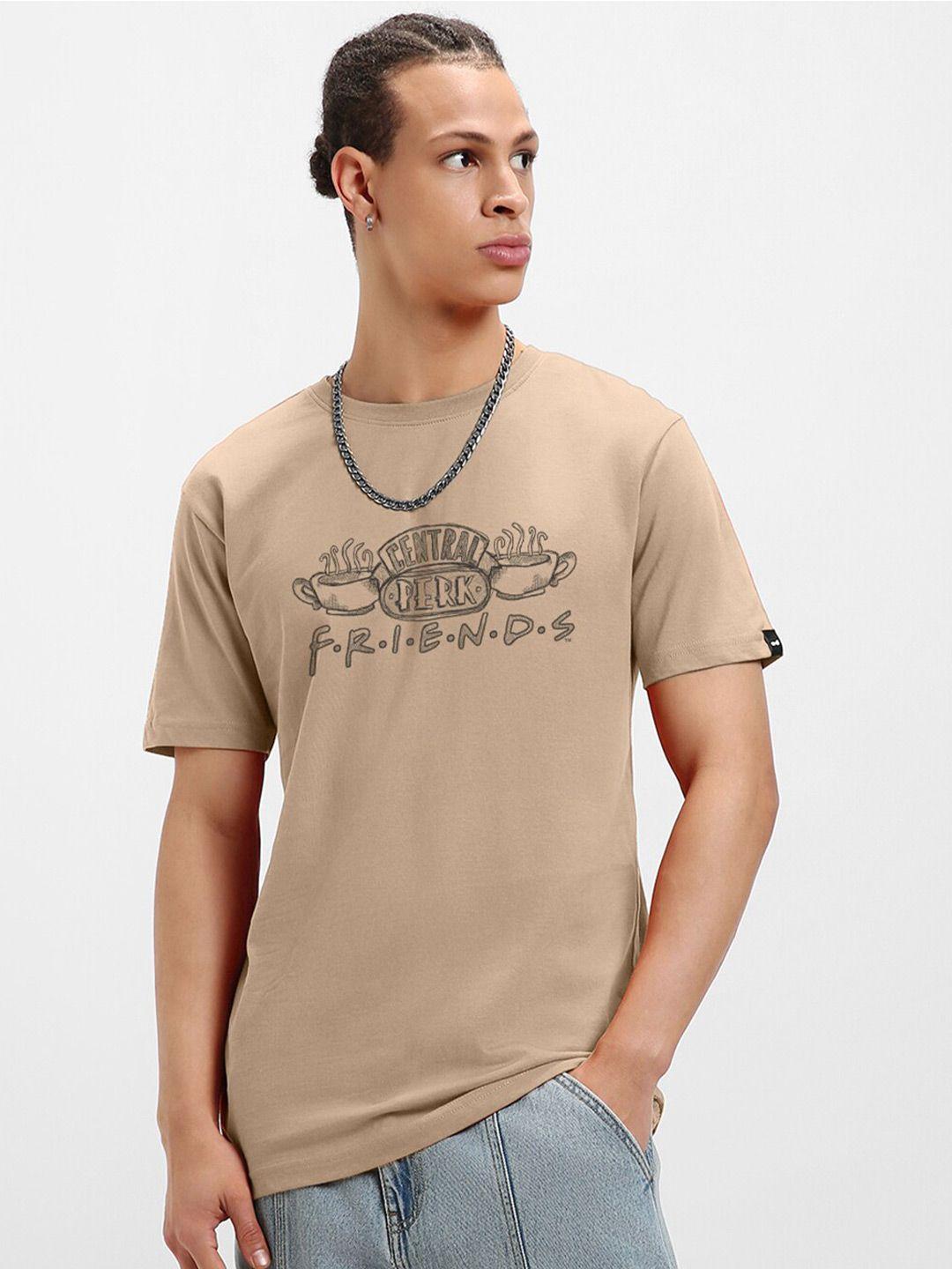 bewakoof official friends merchandise central perk graphic printed cotton t-shirt