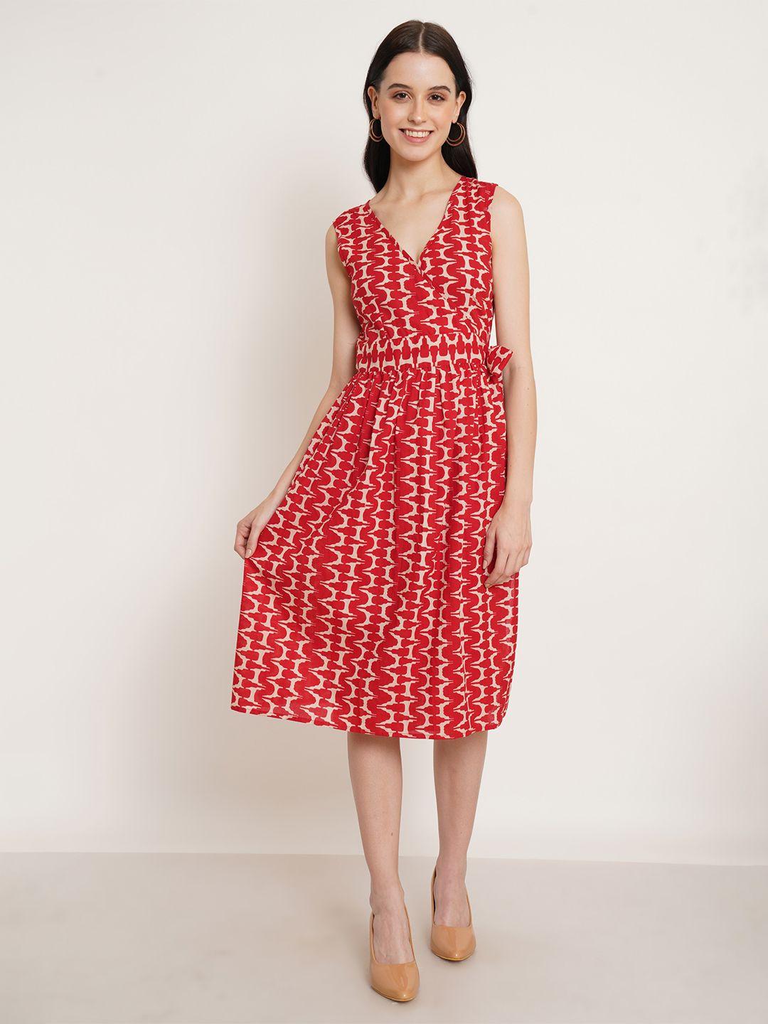 kalini red & white print dress