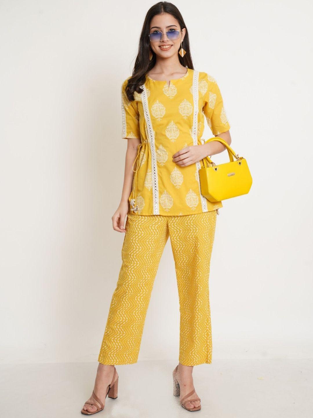 kalini printed pure cotton tunic & trouser co-ords