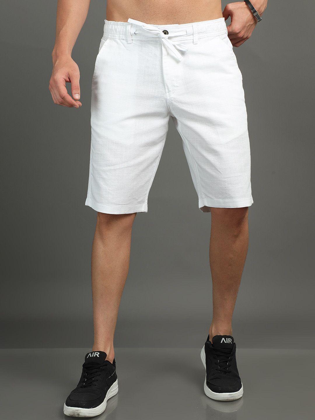 reslag men mid rise linen shorts