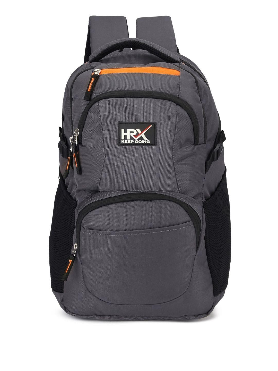 hrx by hrithik roshan unisex black & grey large backpack