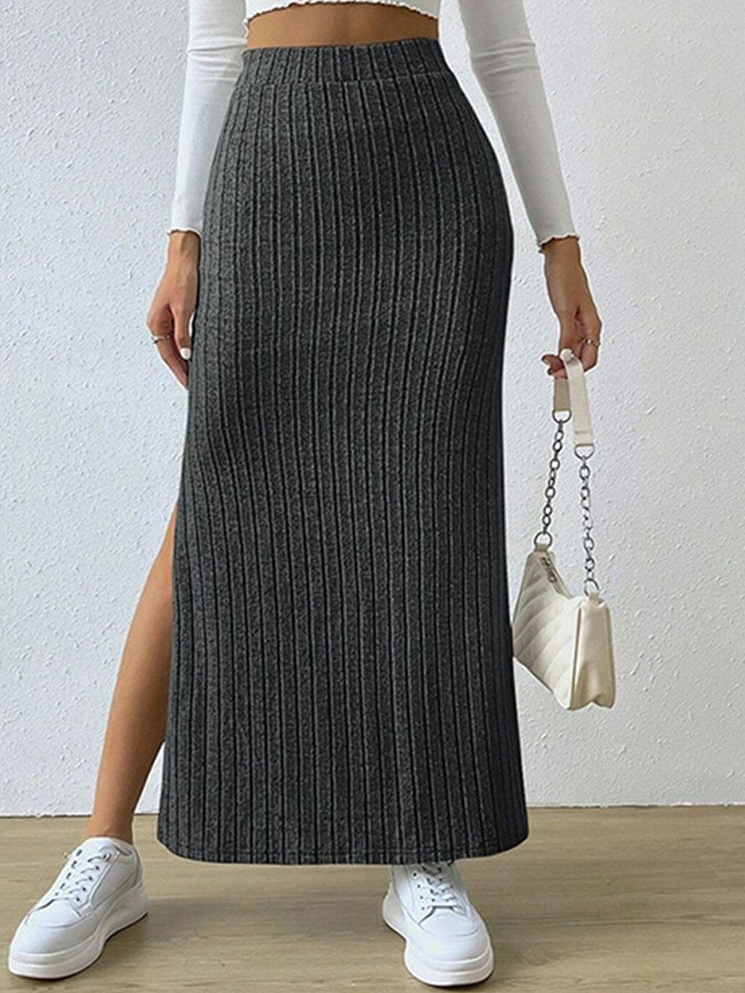 stylecast grey striped maxi pencil skirts