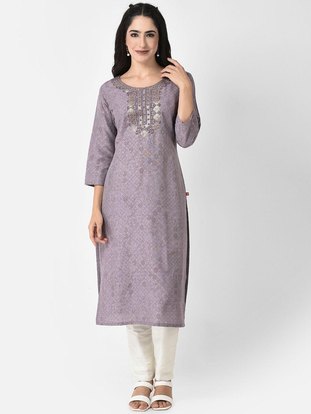 span women purple printed kurta