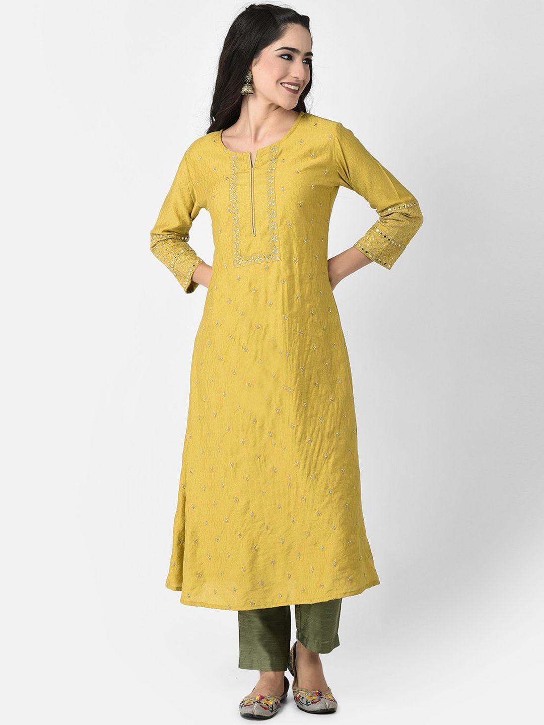 span women yellow kurta