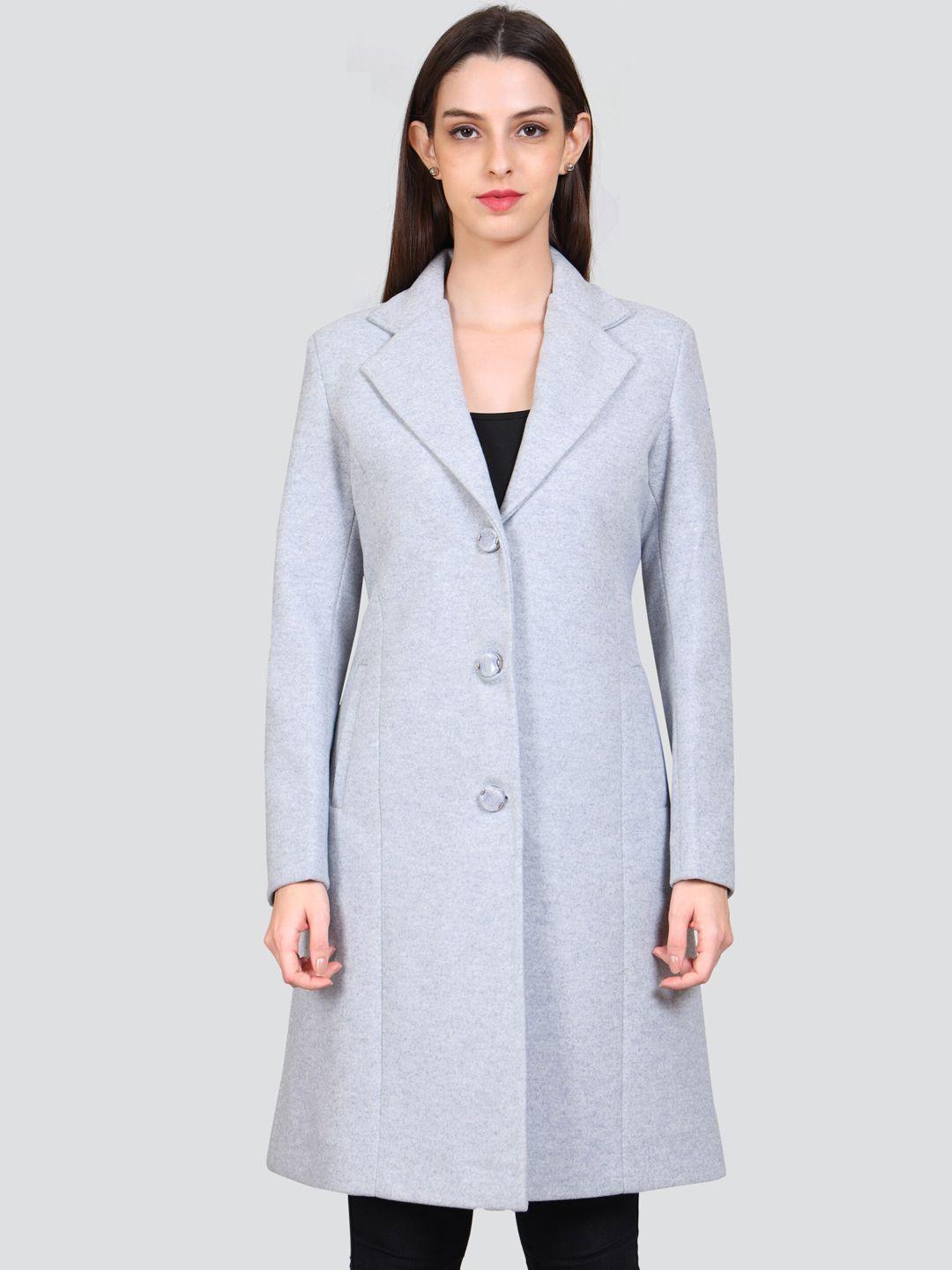 young club classic self design notched collar overcoat