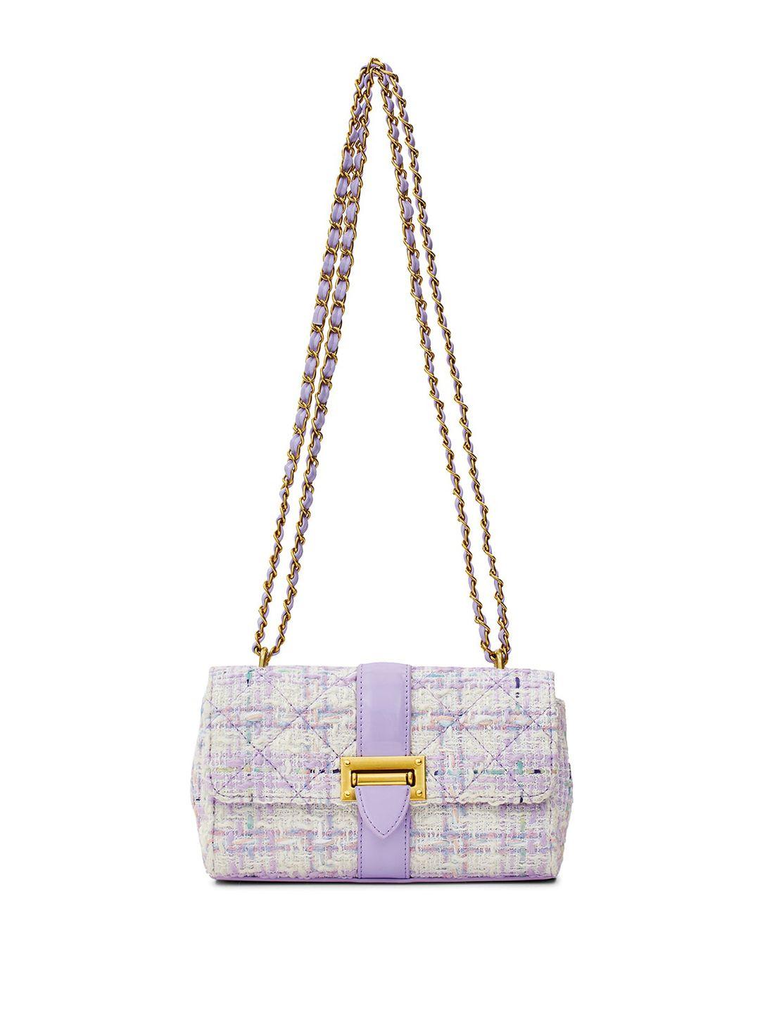 miraggio lavender textured sling bag