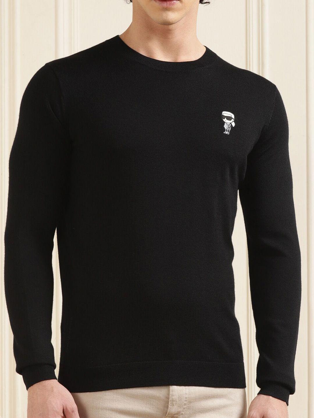 karl lagerfeld round neck woollen pullover sweatshirt