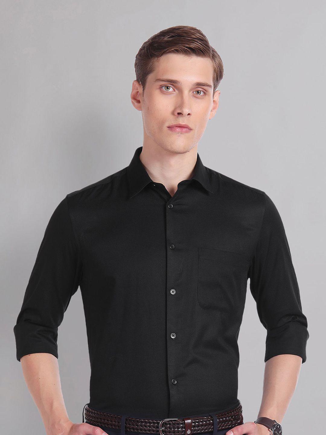 ad by arvind men black shirt